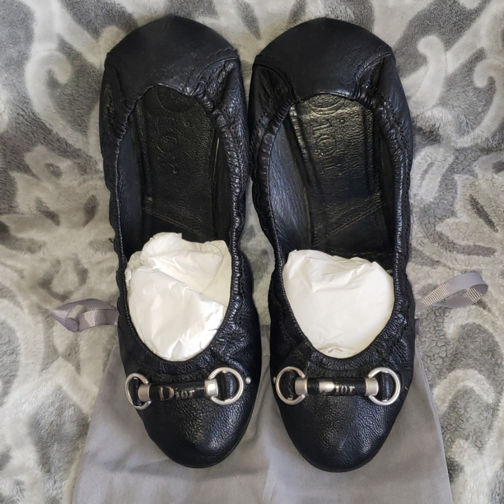 Dior Black Leather Vintage Loafers Size 40 - Picture 15 of 15